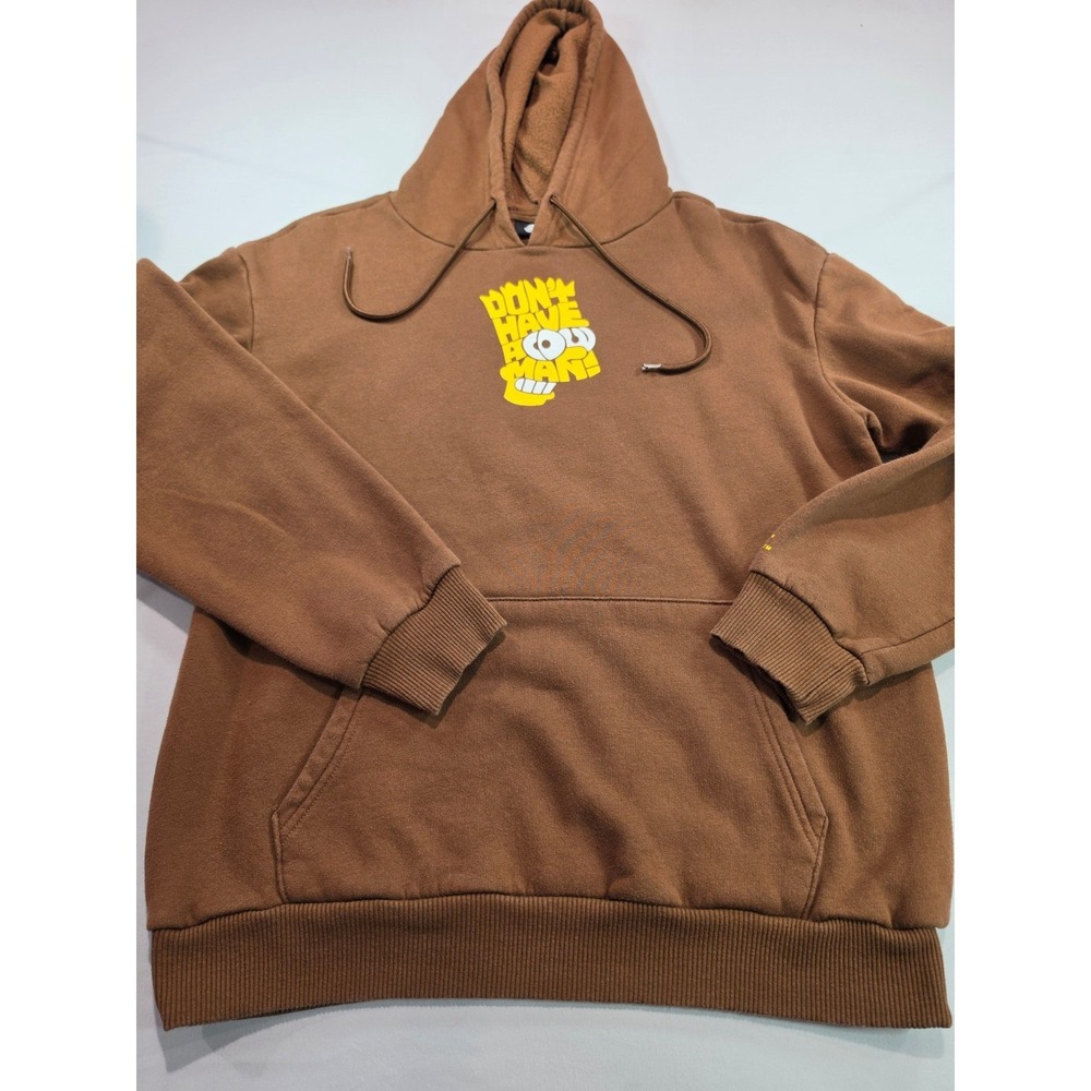 The Simpsons Bart Simpson Dont Have A Cow Man Brown Hoodie Mens M Sweatshirt